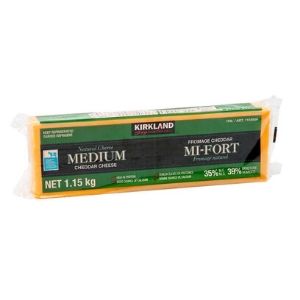 Image of Kirkland Medium Cheddar - 1 x 1.15 Kilos